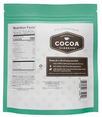 Cocoa Classics Mint Cocoa Mix, Hot Chocolate, Made With Nonfat Milk, Just Add Hot Water, Make Hot Or Iced Cocoa, Gluten Free & K