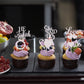 YCTHUNFISH Cupcake Toppers, 36 Pack Silver Glitter Love Heart I Do Ring Decorations for Wedding Engagement Bridal Shower