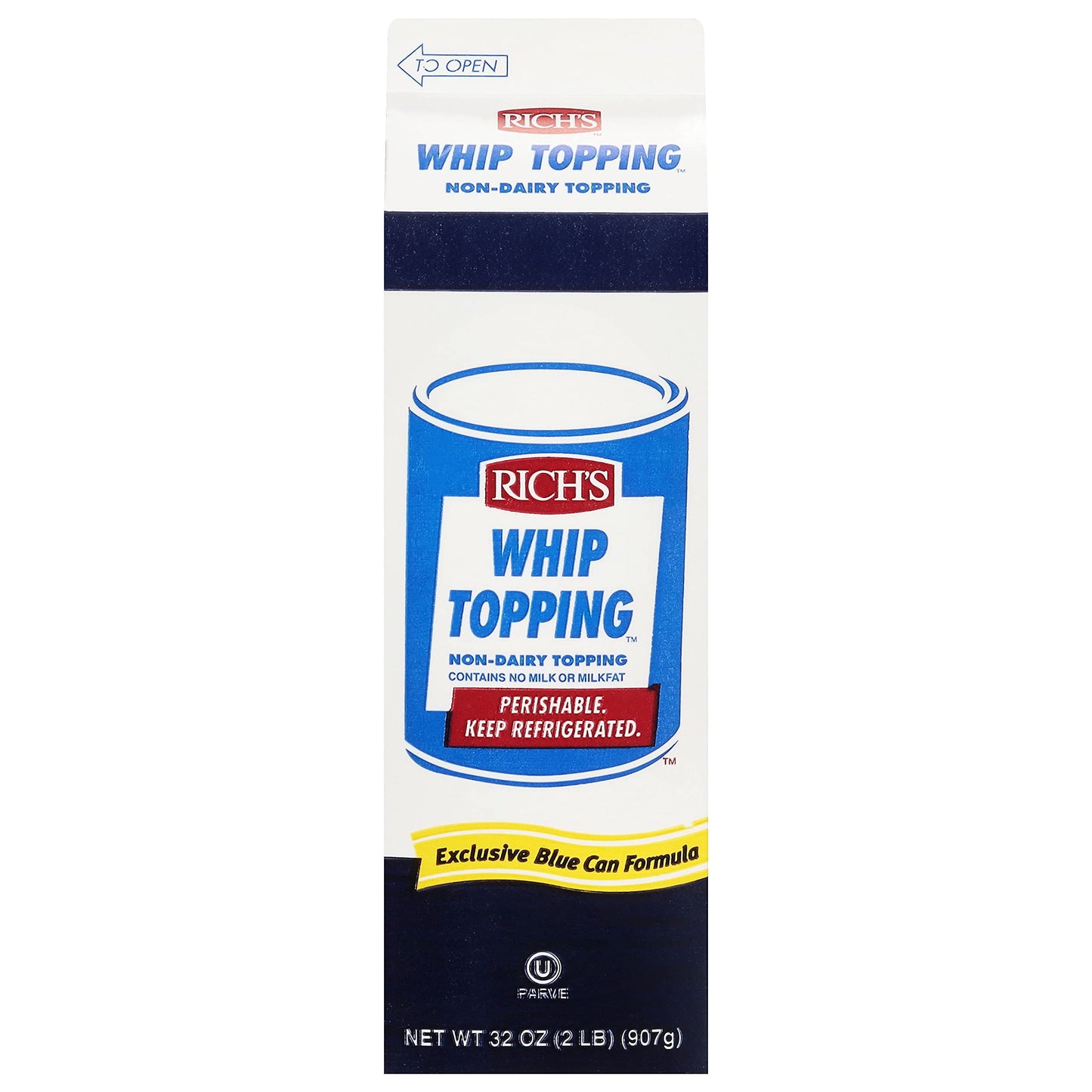 Richs Non-Dairy Whip Topping - Liquid Whip Topping, Thaw, Pour & Whip, great Dessert Filling, 2lb Cartons, 12 Pack