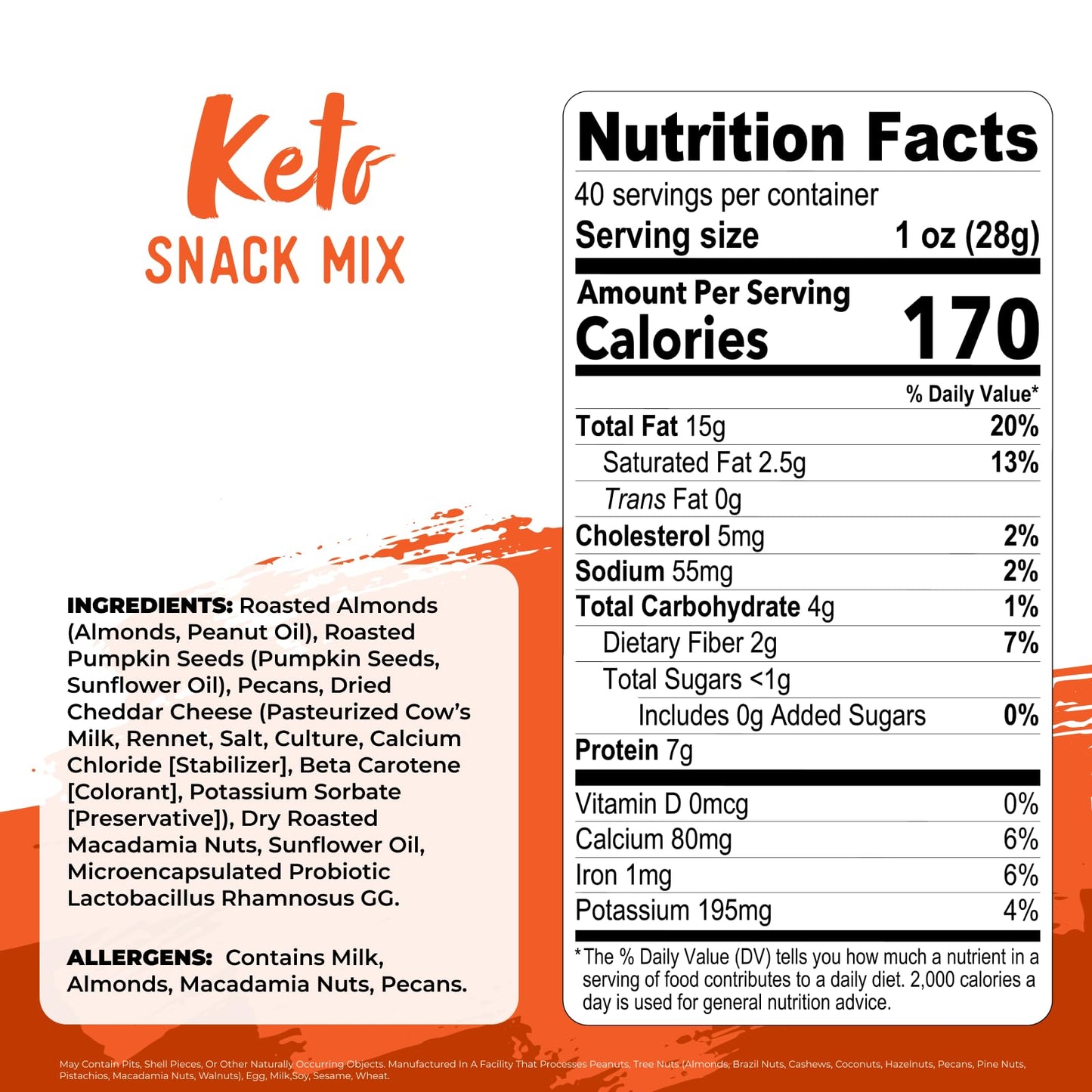 Natures Garden Keto Snack Mix - Probiotic Cheese Balls, Crunchy Keto Snack, Keto Snack Mix, Low Carb, All Natural, Heart Healthy