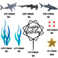 BANBALLON Shark Cake Topper Set - 9 Vibrant Shark Figurines for Kids Baby Shower Ocean Theme Birthday Party