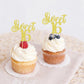 Keaziu Cupcake Toppers, Sweet 16 Picks, 24 Pack, Gold, Paper Decorations for Birthday and Wedding Anniversaries
