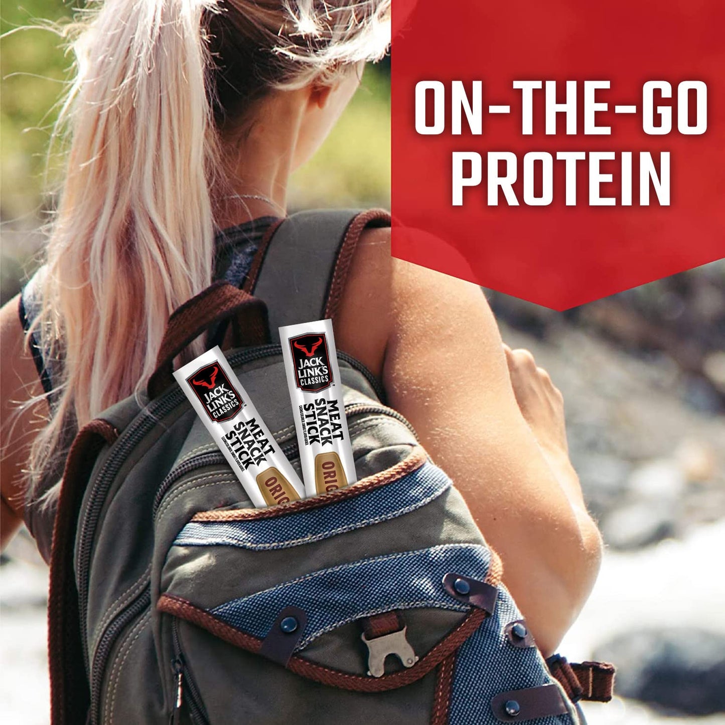 Jack Link'S Beef Sticks, Original - Protein Snack, Meat Stick With 5G Of Protein, Made With 100% Beef - 0.8 Oz. (Pack Of 20)