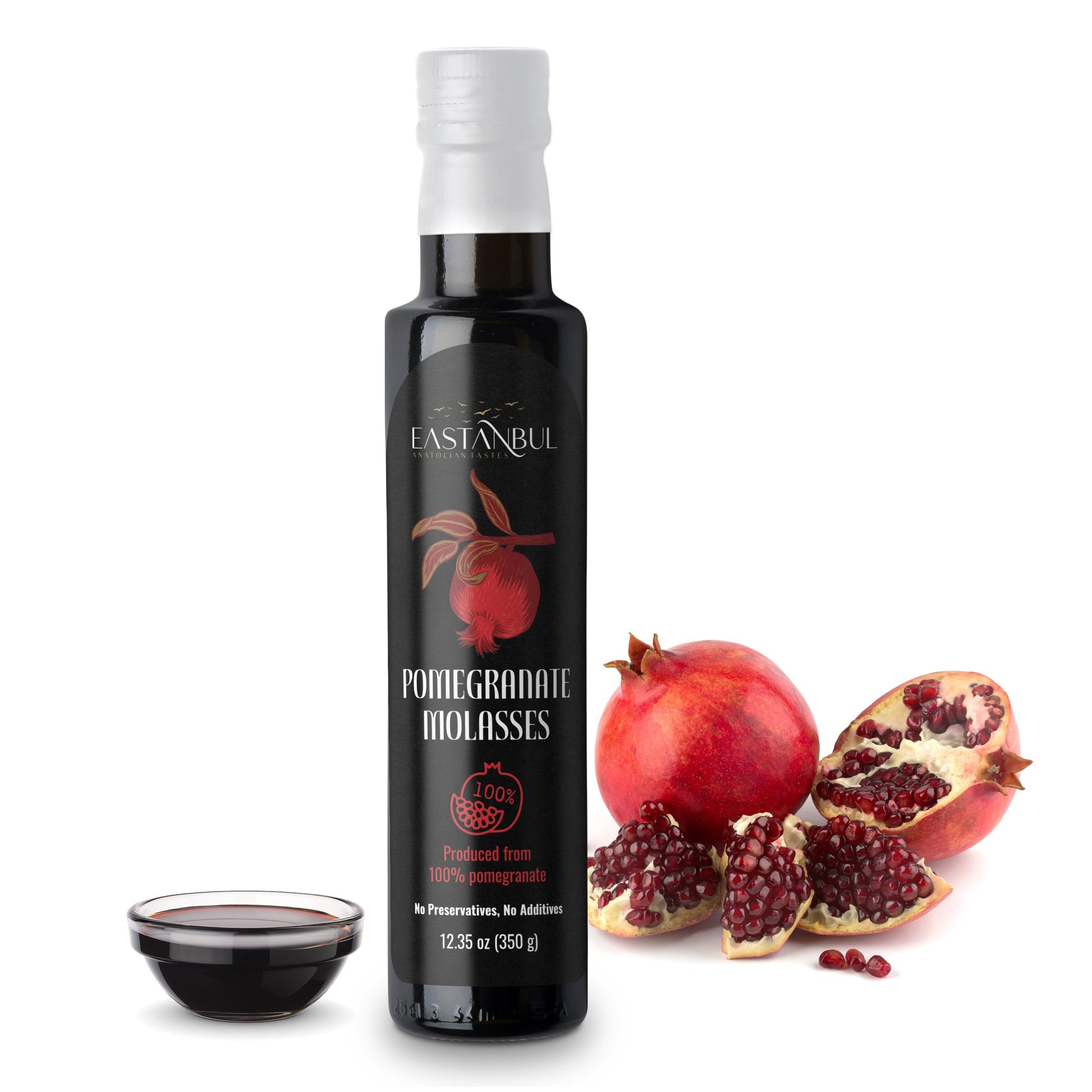Eastanbul Pomegranate Molasses, 12.35oz, No Added Sugar, Mediterranean Pomegranate Syrup, Nar Eksisi Sweet and Sour Sauce, 100% 