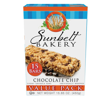 Sunbelt Bakery Chocolate Chip Chewy Granola Bars, 120-1.0 OZ Bars (8 Boxes)