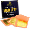 Barnabas Blattgold Edible Gold Leaf 24K - Cake Decorations, Loose Gold Leaf Sheets for Cupcakes - 1.5 inches, Interleaf of 20
