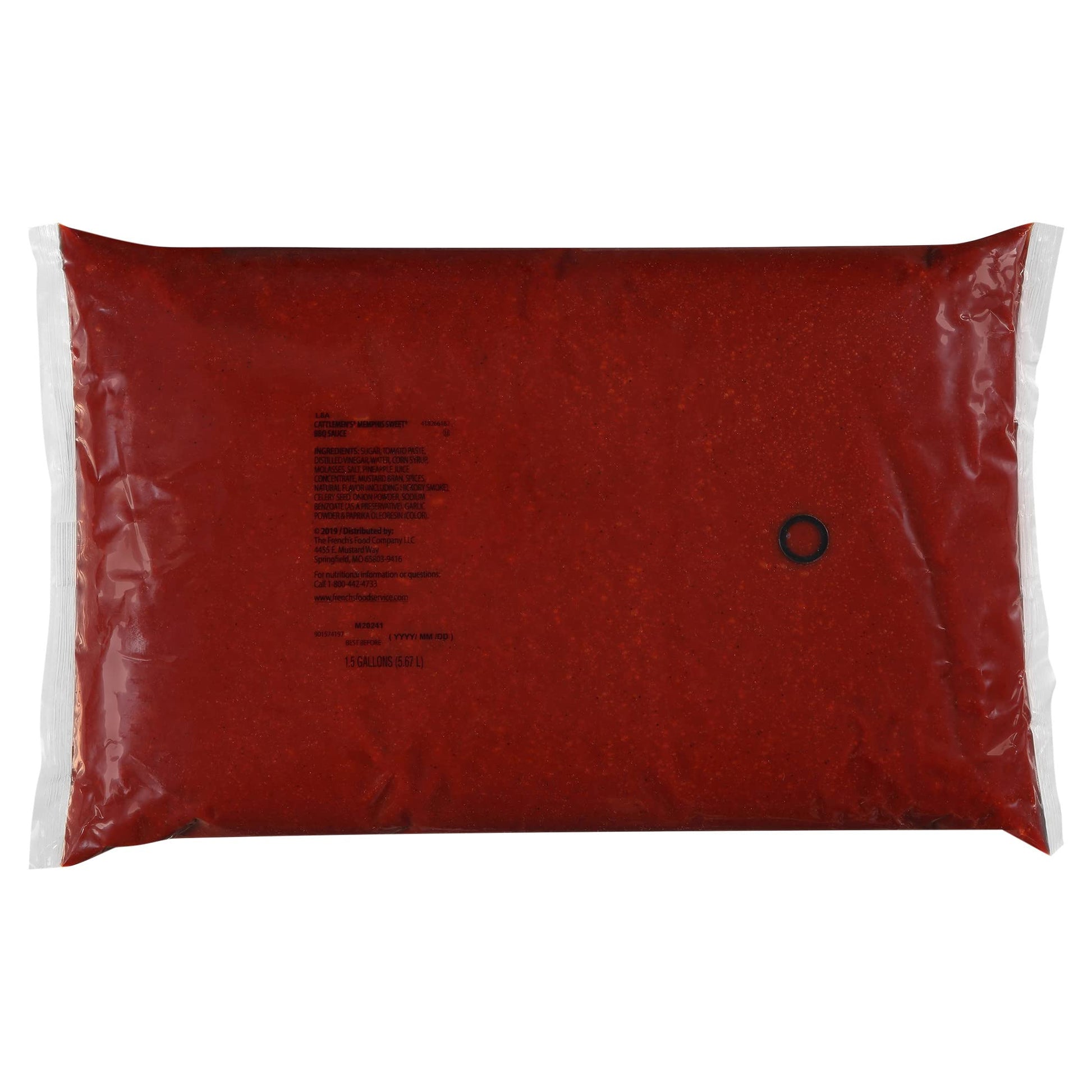 Cattlemen's Memphis Sweet BBQ Sauce Dispensing Pouch with Fitment, 1.5 gal - 1.5 Gallon of Sweet Memphis Barbeque Sauce, Perfect