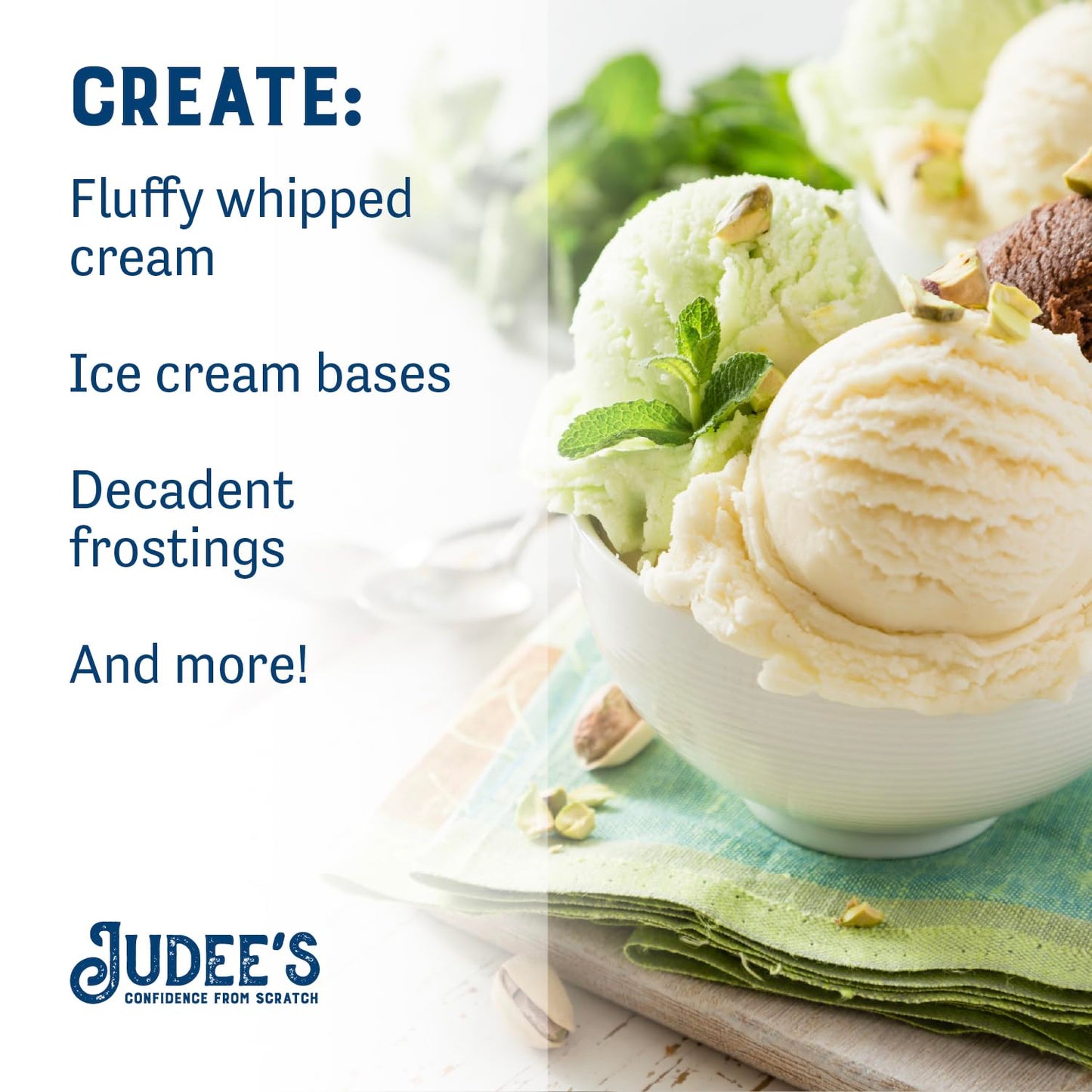 Judee s Gluten Free Heavy Cream Powder - Keto-Friendly Powdered Coffee Creamer - Shelf-Stable Powdered Creamer for Sauces & Soups - Whippable Mix for Fresh Whipped Cream - 5 Pound - Pack of 1