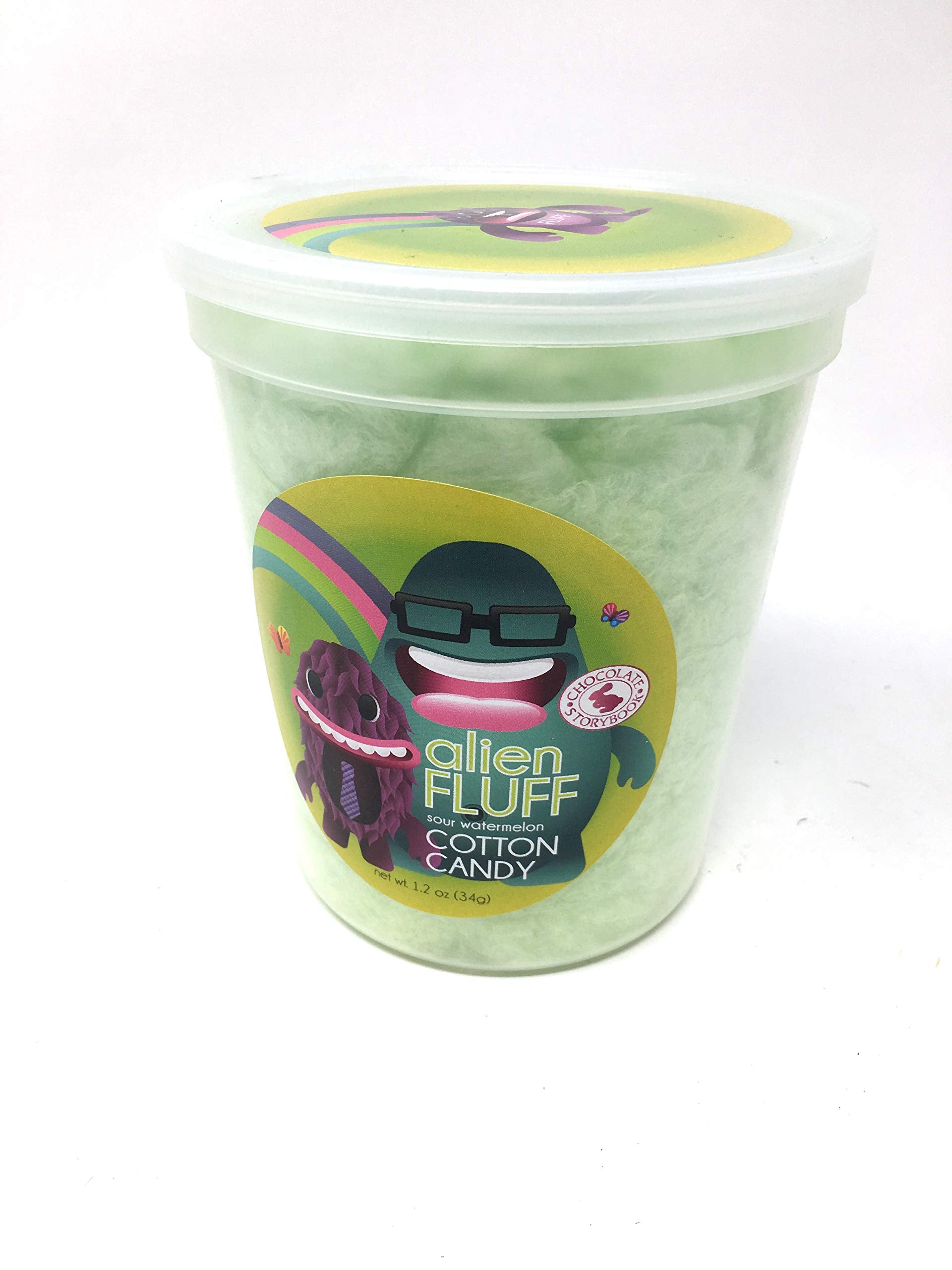 Alien Fluff Sour Watermelon Gourmet Flavored Cotton Candy - Unique Idea For Holidays, Birthdays, Gag Gifts, Party Favors