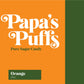 Papa'S Puffs Orange Flavored Pure Sugar Candy - Individually Wrapped In Resealable Tub - Fat-Free, Gluten-Free, Cholesterol-Free