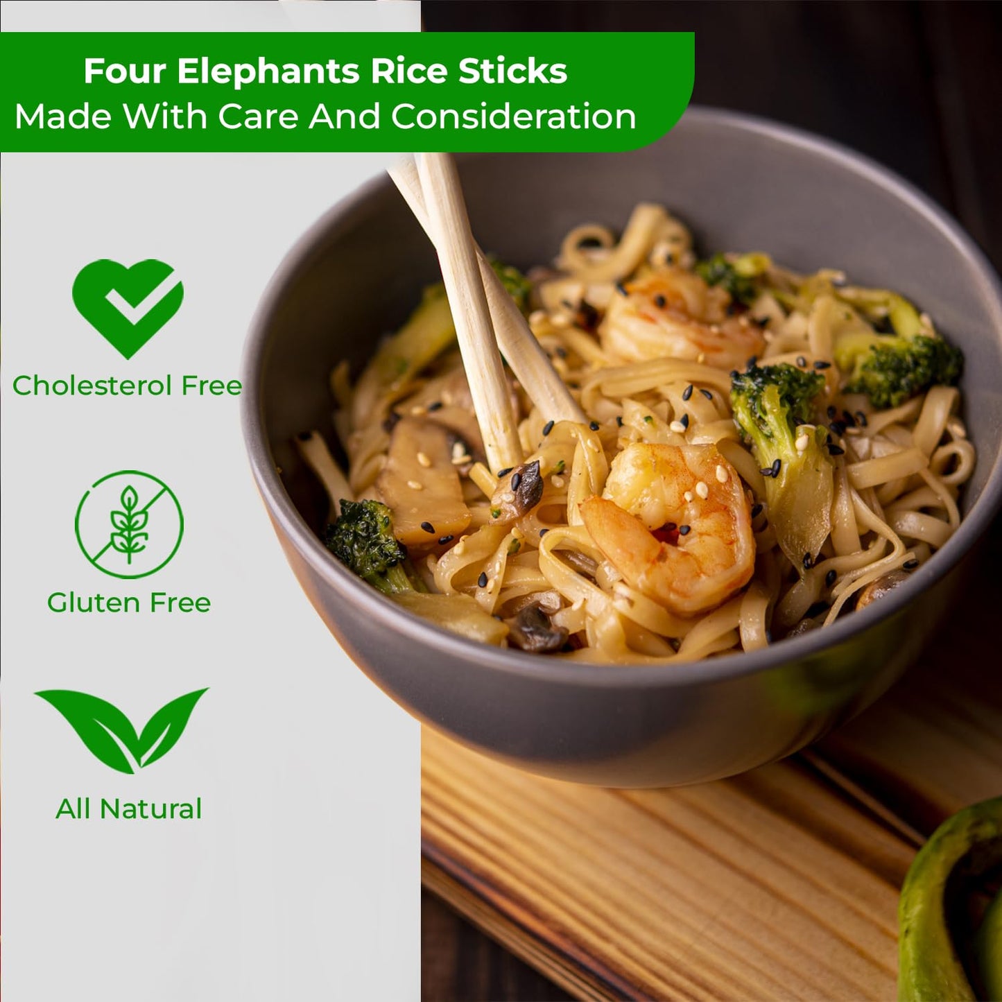 5Mm Rice Stick Noodles (Authentic) | Pack Of 1 | 1Lb 454G Per Pack | Use For Pad Thai & Pho | Diy Cooking Instructions Included