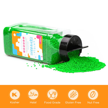 Easter Green Nonpareils Sprinkles, Sprinkles for Cake Decorating, 1.54 LB Bulk, Gluten Free, Cake Toppers Decoration, Cookie, Cu