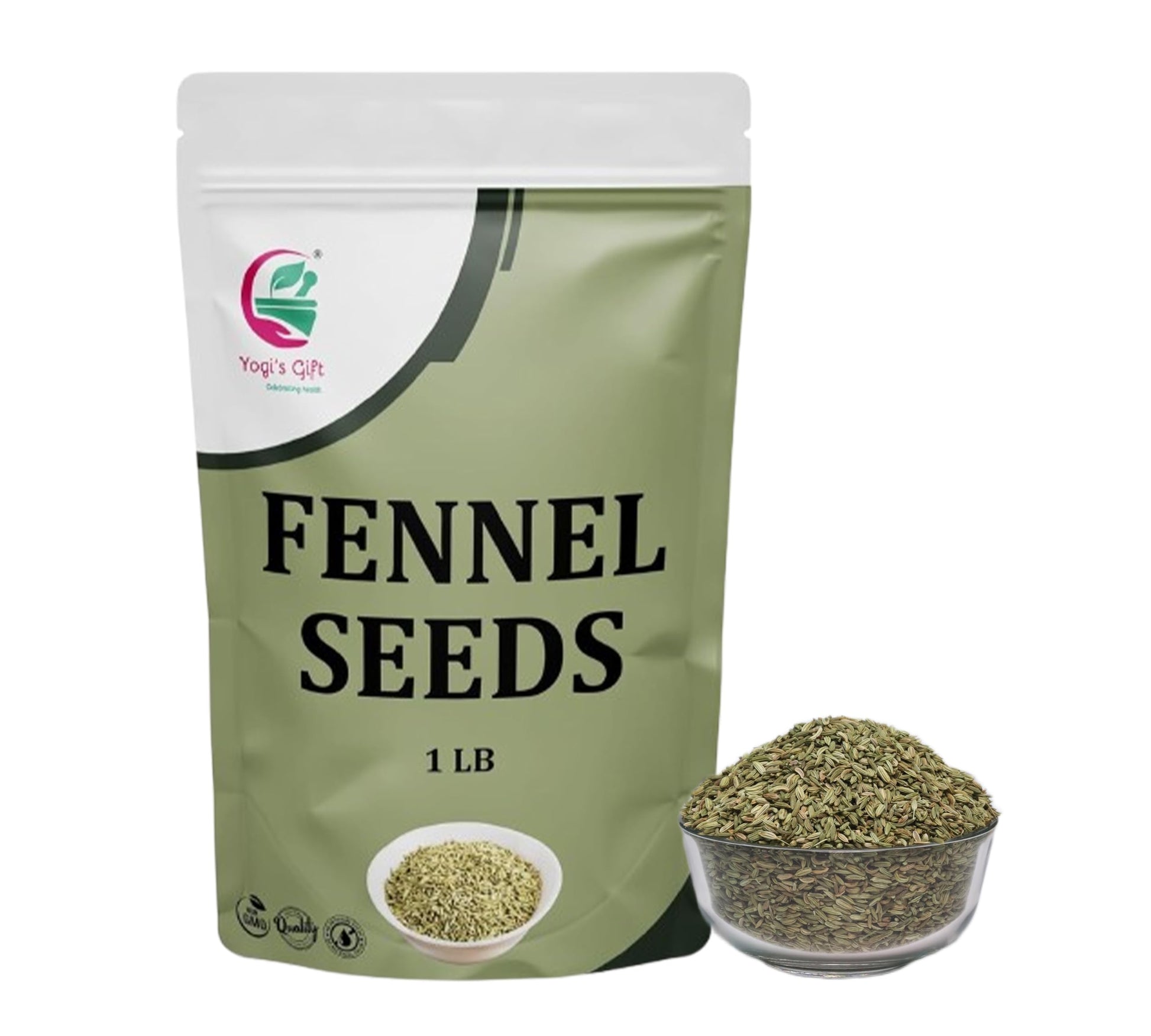 Fennel Seeds 1 Lb, 100% Pure & Natural Whole Fennel, Enhanced Quality Spice For Cooking & Tea, Fresh & Aromatic - By Yogi’S Gift®