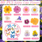 Rylenor 60 PCS Edible Cake Toppers - Dried Pressed Flowers & Wafer Butterflies, 1 inch, Colorful for Weddings & Birthdays