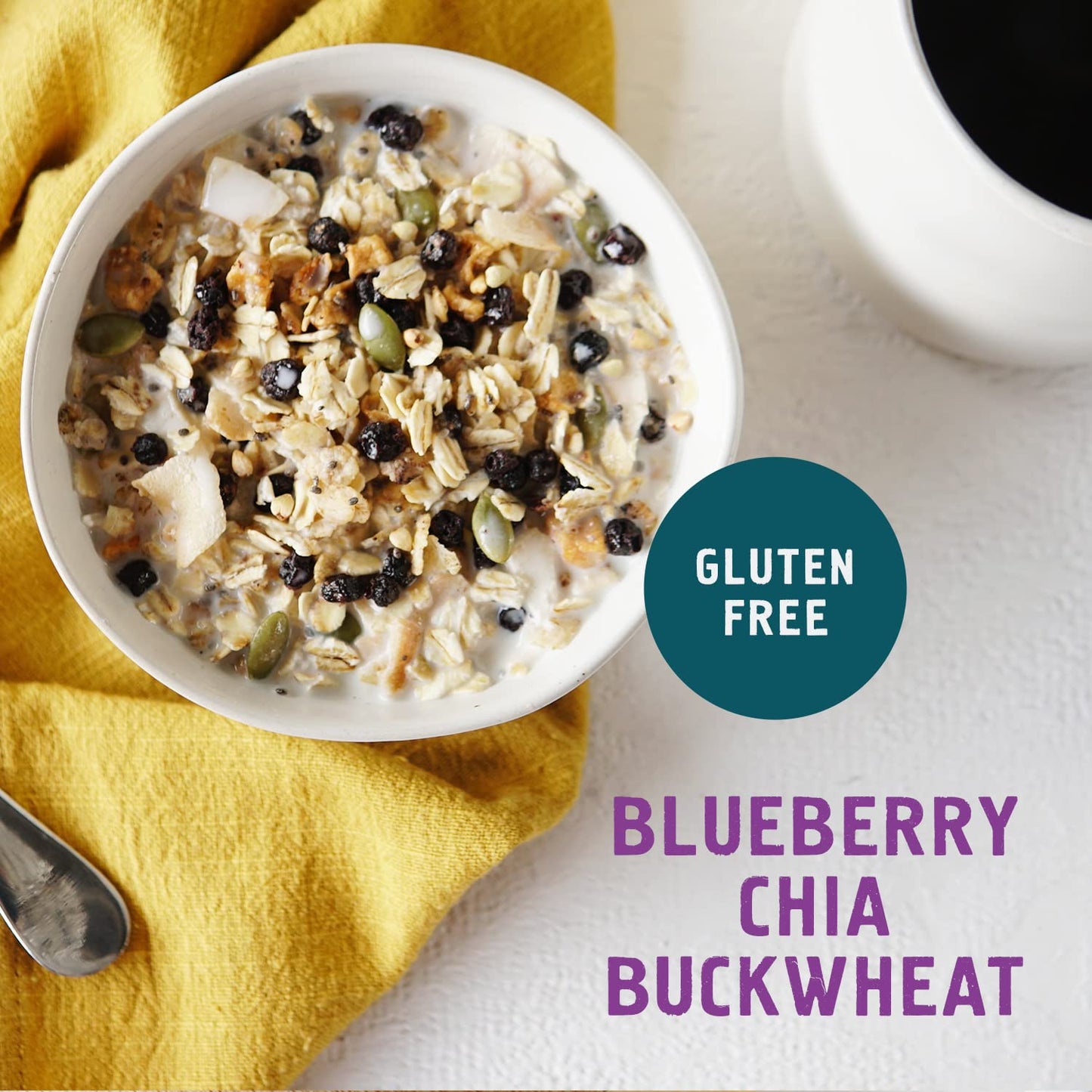 Seven Sundays Muesli Cereal, Wild and Free Blueberry Chia Buckwheat, 32 Oz Bag (Pack of 4), Gluten Free, 0g Refined Sugar, Enjoy