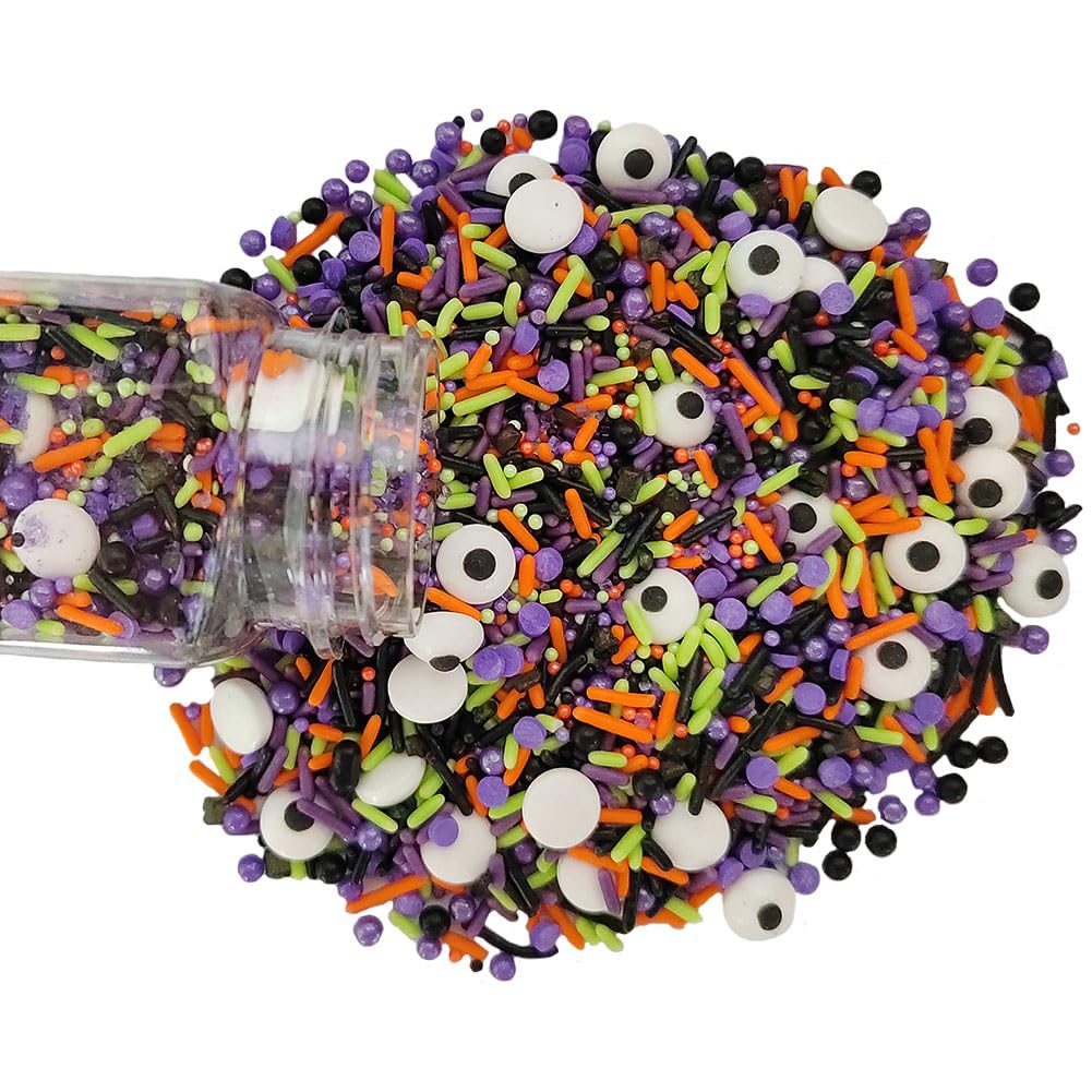 1 Bottle Candy Eyeballs Eyes Soft Jimmies Cake Cupcake Toppers Cookie Decorations Edible Holiday Sprinkles Mix for Halloween Cak