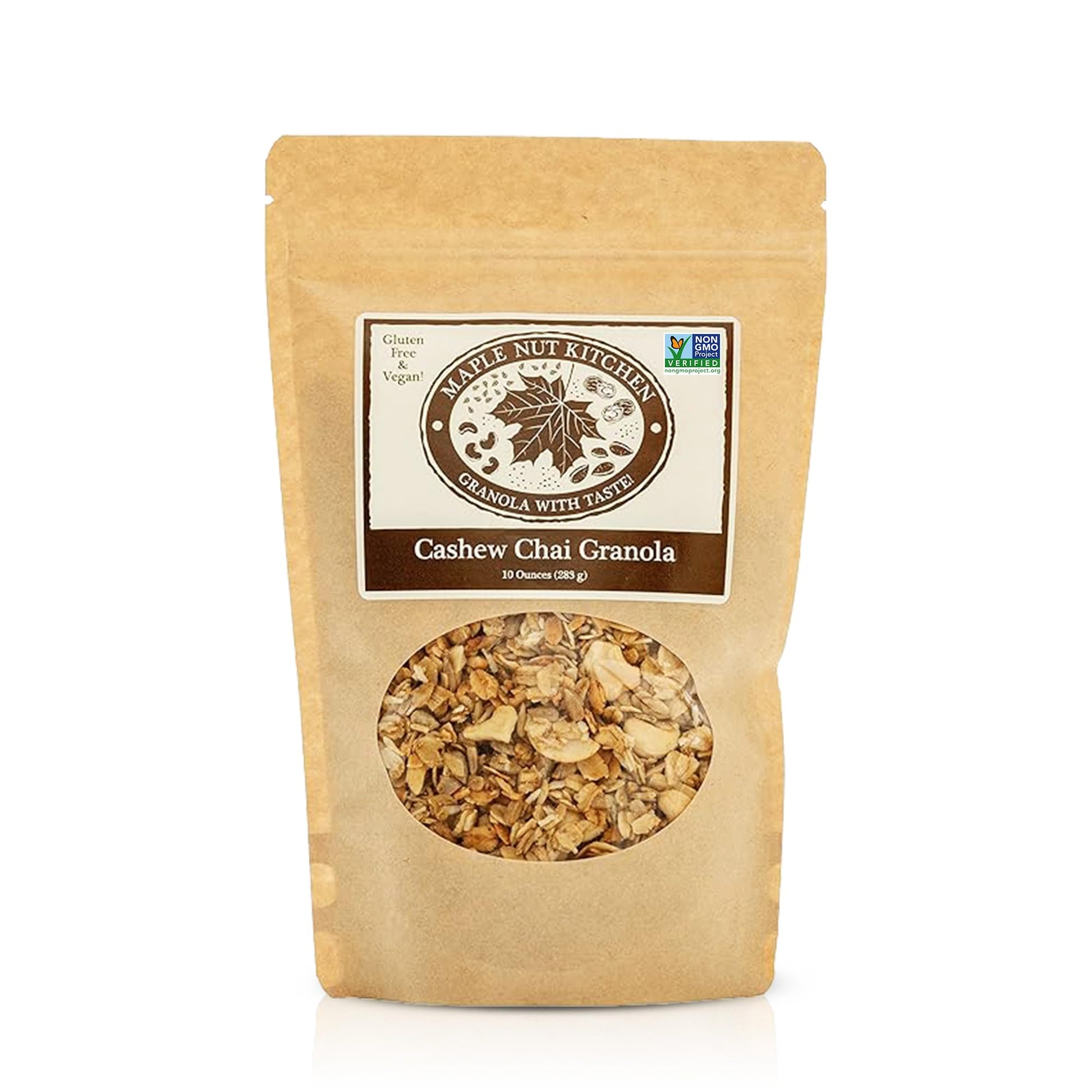 Maple Nut Kitchen Gluten-Free Chai Granola with Cashews, Sunflower Seeds, and Shredded Coconut - Delicious Breakfast Cereal and 