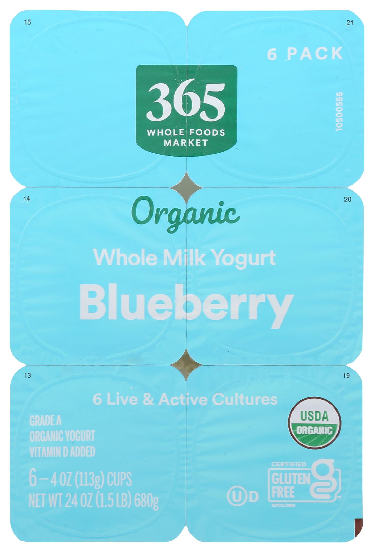 365 Everyday Value OG Blueberry Whole Milk Yogurt, 24 oz