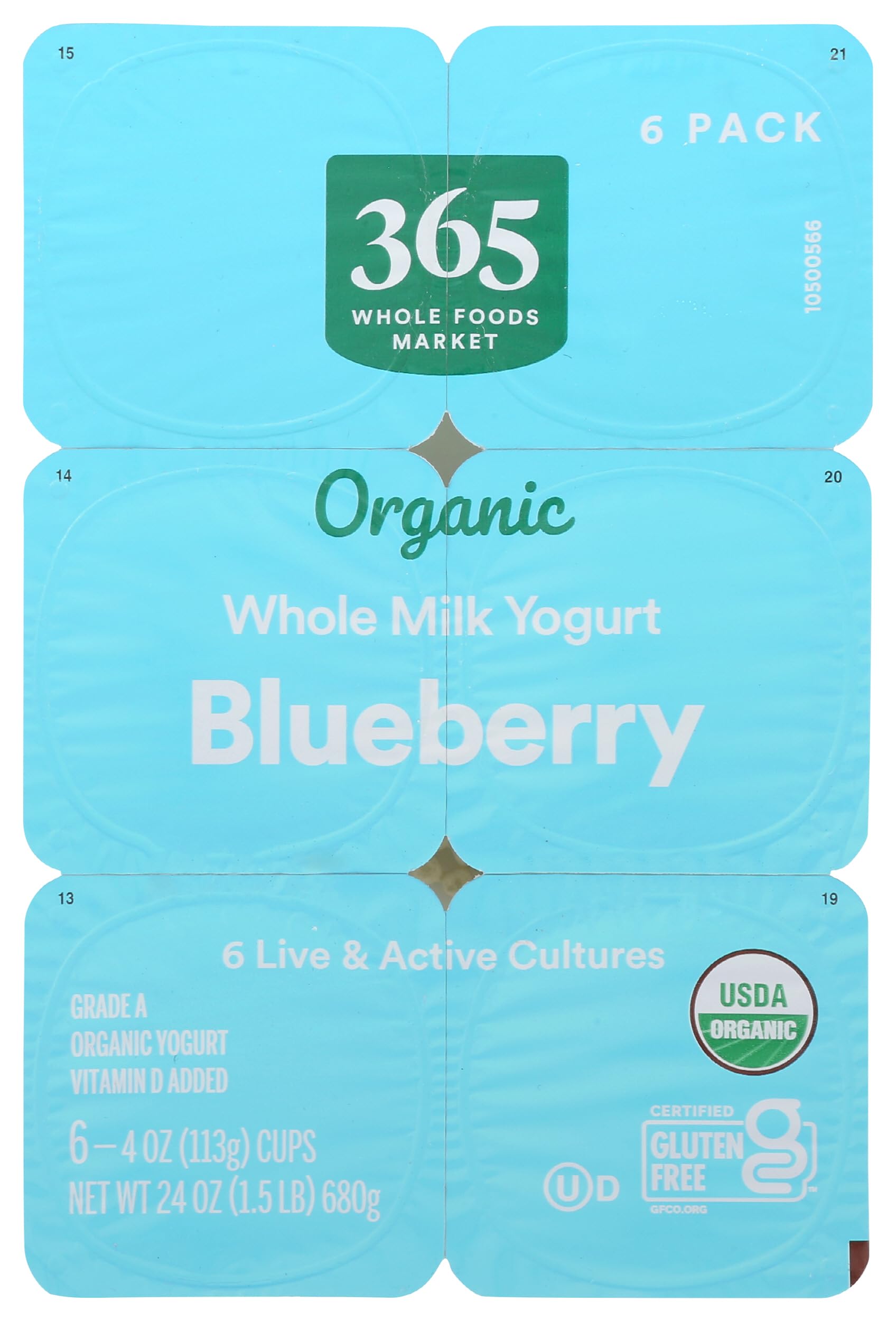 365 Everyday Value OG Blueberry Whole Milk Yogurt, 24 oz