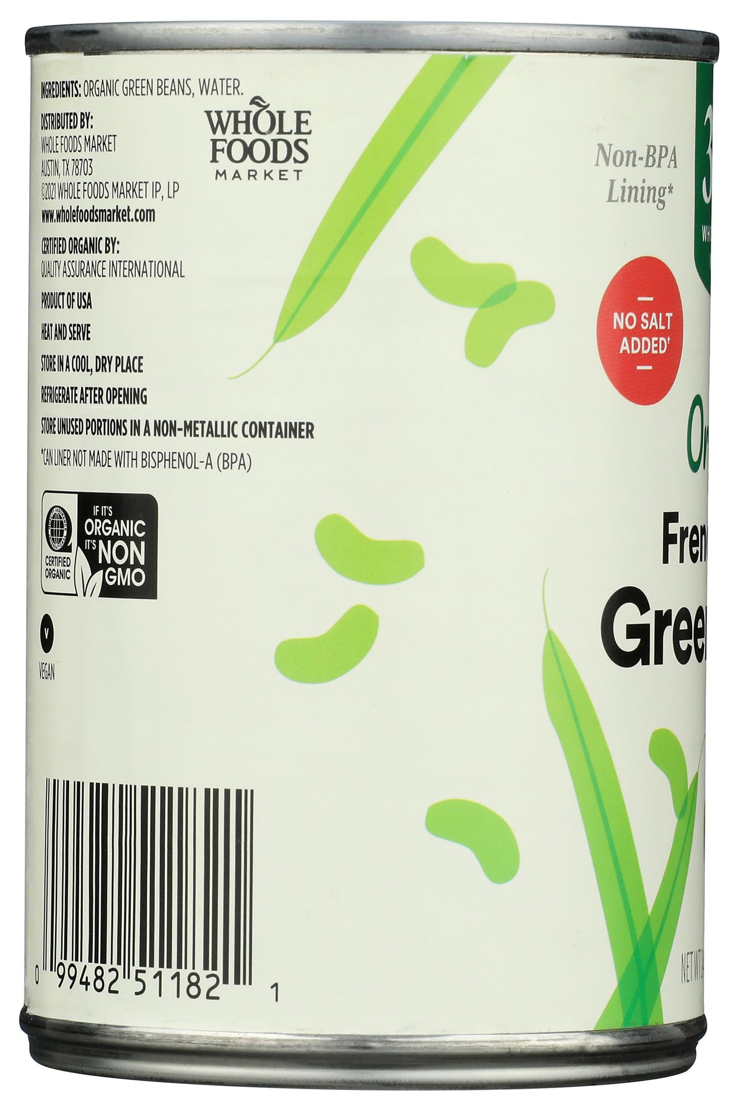 365 by Whole Foods Market, Organic French Style Green Beans, 14.5 Ounce