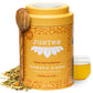 JusTea Turmeric Ginger Loose Leaf Herbal Tea, 110g, Caffeine Free, Non-GMO, Fair Trade, Includes Hand Carved Spoon