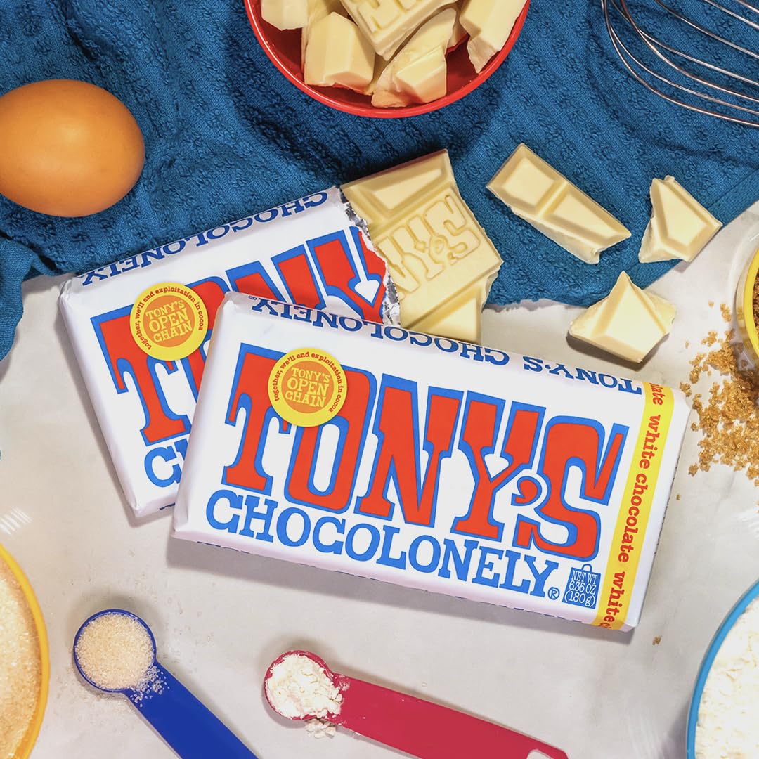 Tonys Chocolonely White Chocolate Bar, 6.35 Ounces | Classic | Belgium | Holiday Gift, Chocolate Candy