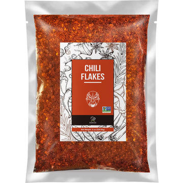 Soeos Red Chili Flakes, 8Oz (226G), Dried And Crushed Red Chili Pepper Flakes, Premium Chili Powder For Pizza, Chowder, Seafood, And Pasta