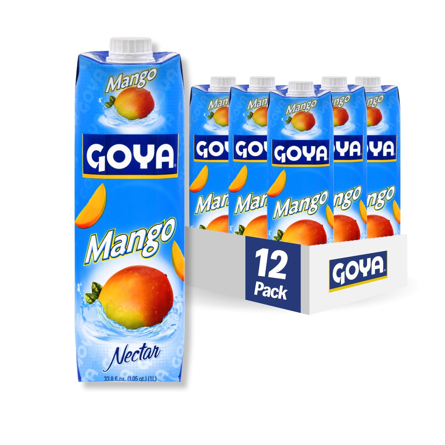 Goya Foods Mango Nectar, 33.8 Fl Oz (Pack of 12)