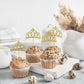 Donoter Gold Princess Crown Cupcake Toppers - 24 Count for Birthday & Baby Shower Party Decorations