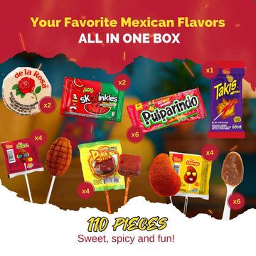 Mexican Candy Box Variety Pack With Duvalin, Salsaghetti And Much More - Over 100 Authentic Dulces Mexicanos Surtidos And Spicy