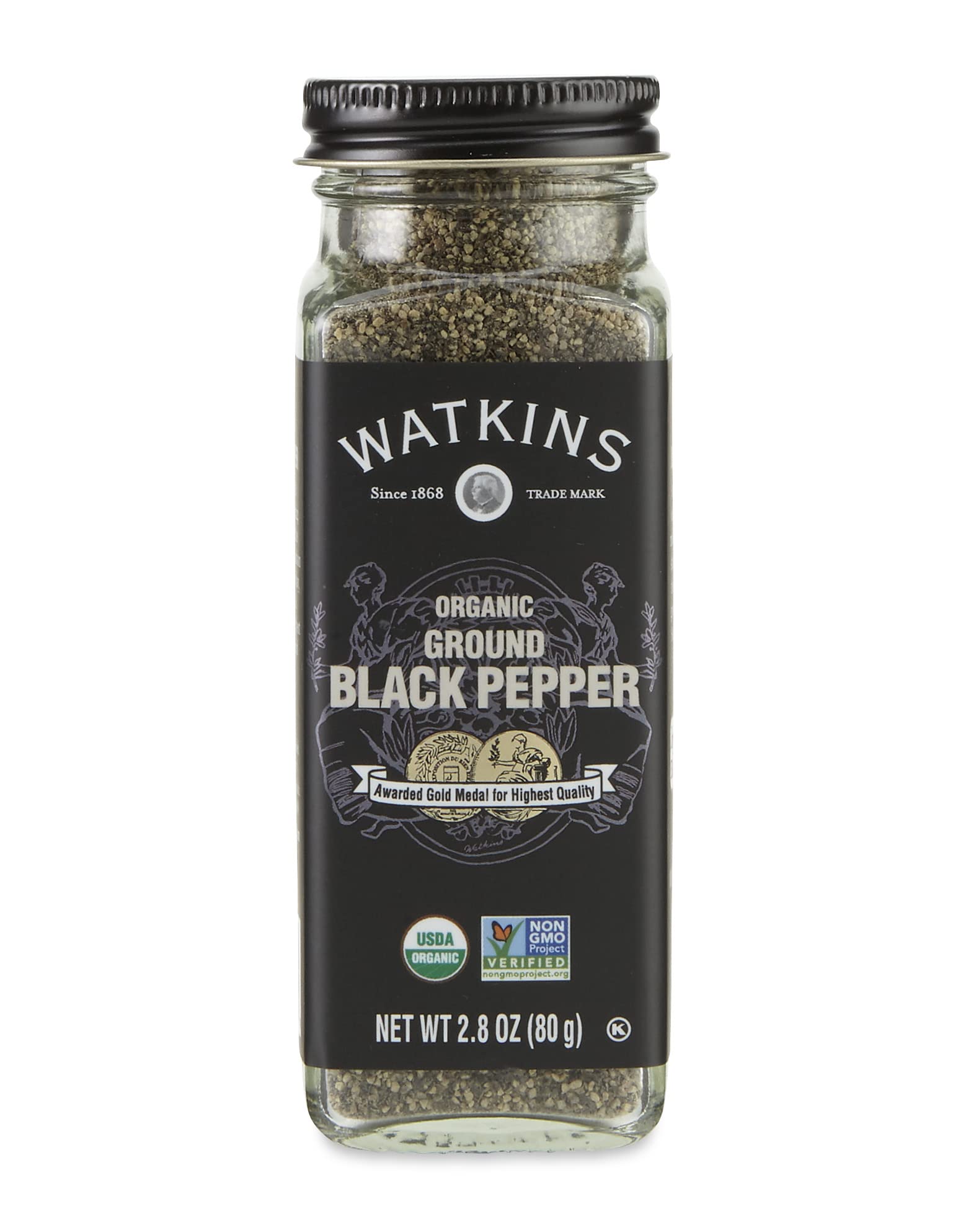 Watkins Gourmet Organic Spice Jar, Ground Black Pepper, 2.8 Ounce ., 2.8 Ounce