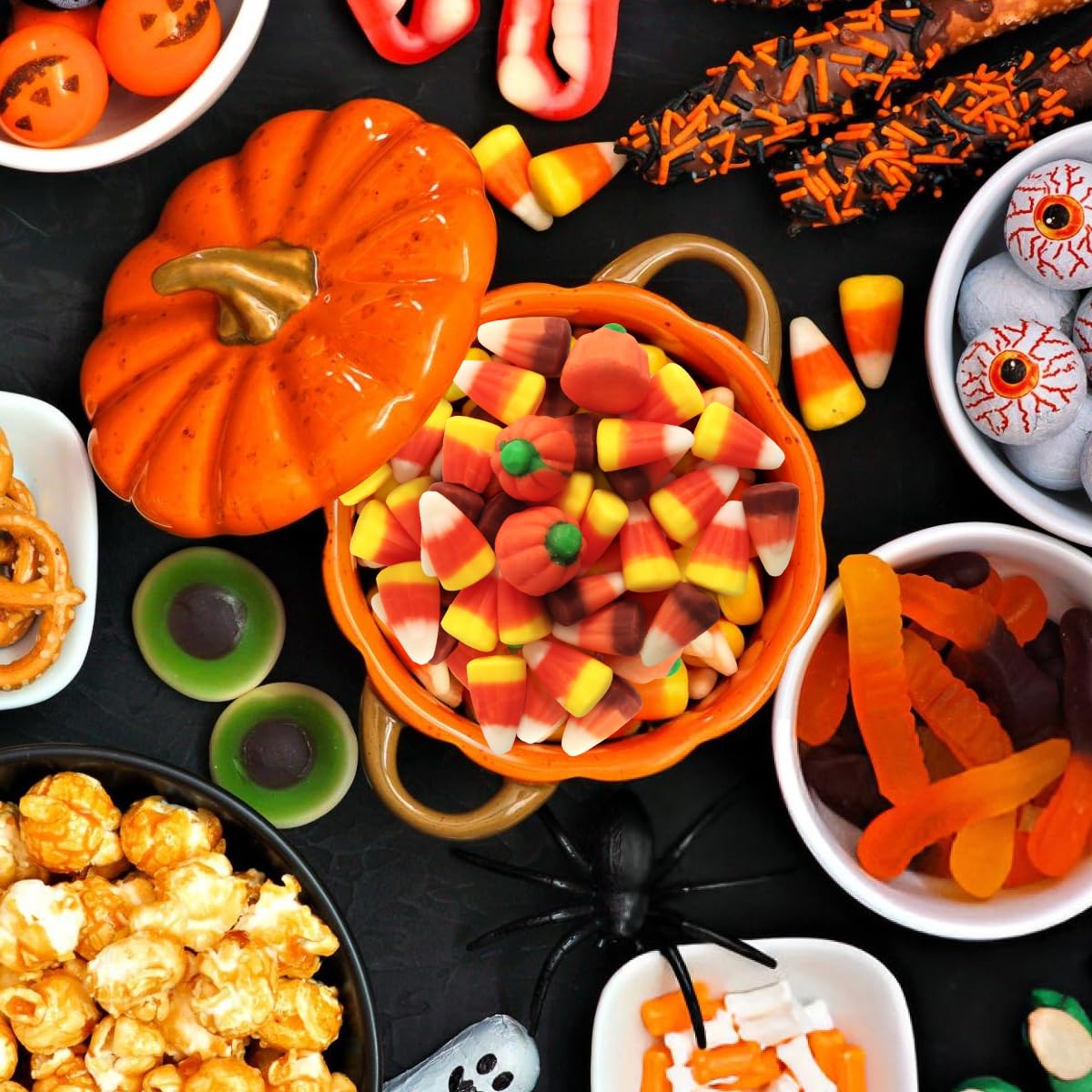 Yumzo Autumn Mix Candy Corn and Pumpkins, 2lbs Bulk Halloween Candies, Decorative Fall  , 17.2 x 6.2 x 18.1 cm