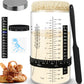Keafont Sourdough Starter Jar Kit, 50oz Wide Mouth, Black, 1 Pack (Model: KF-GLASS-BK)
