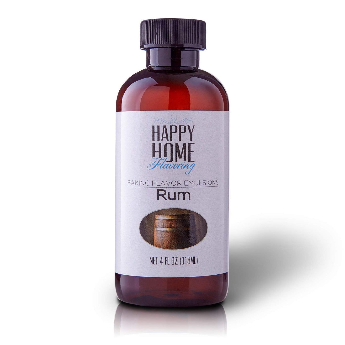 Happy Home Flavoring Imitation Rum Baking Flavor Emulsion, Certified Kosher, 4 oz.