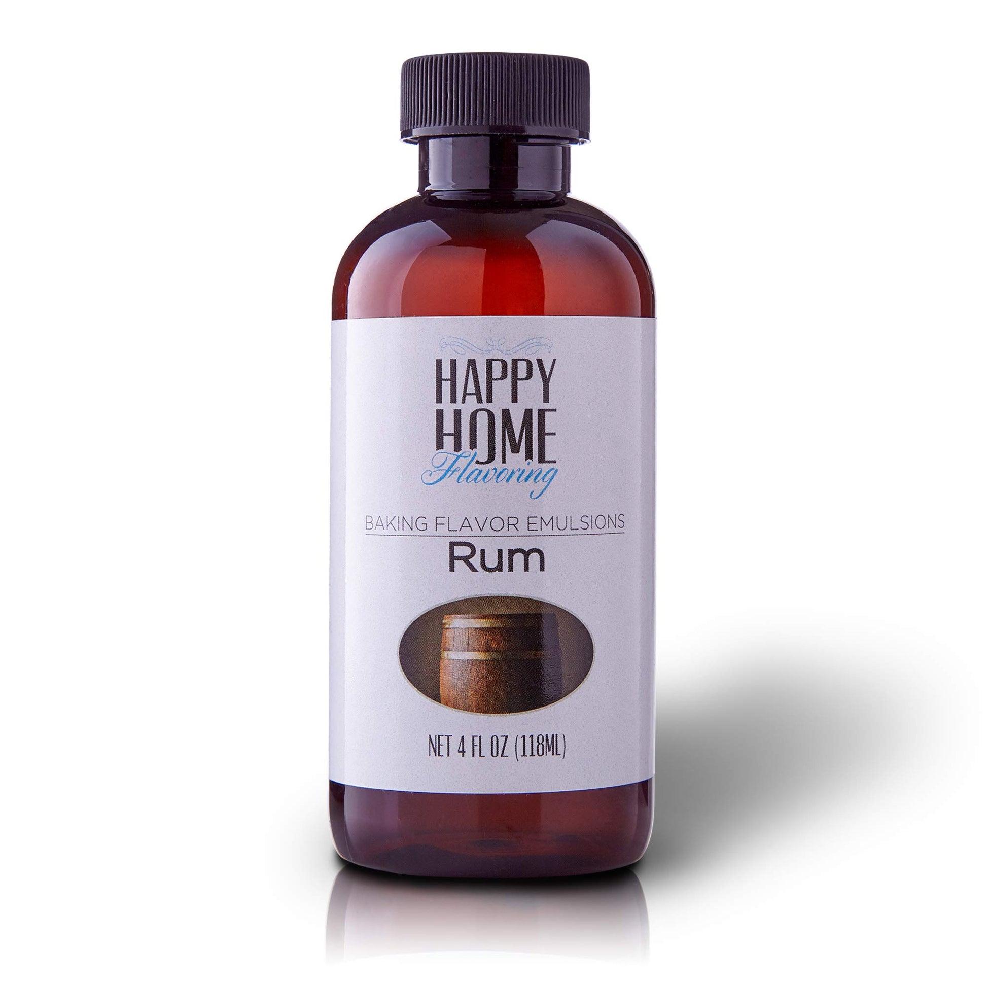 Happy Home Flavoring Imitation Rum Baking Flavor Emulsion, Certified Kosher, 4 oz.