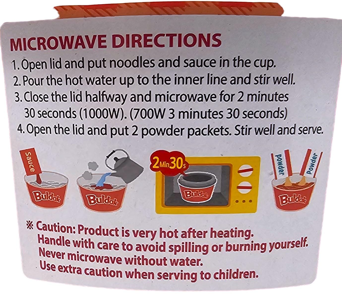Buldak K Rose, Wide Flat Glass Noodles, Big Bowl Cup, Korean Fire Challenge Microwaveable (5.98Oz) (2 Packs)