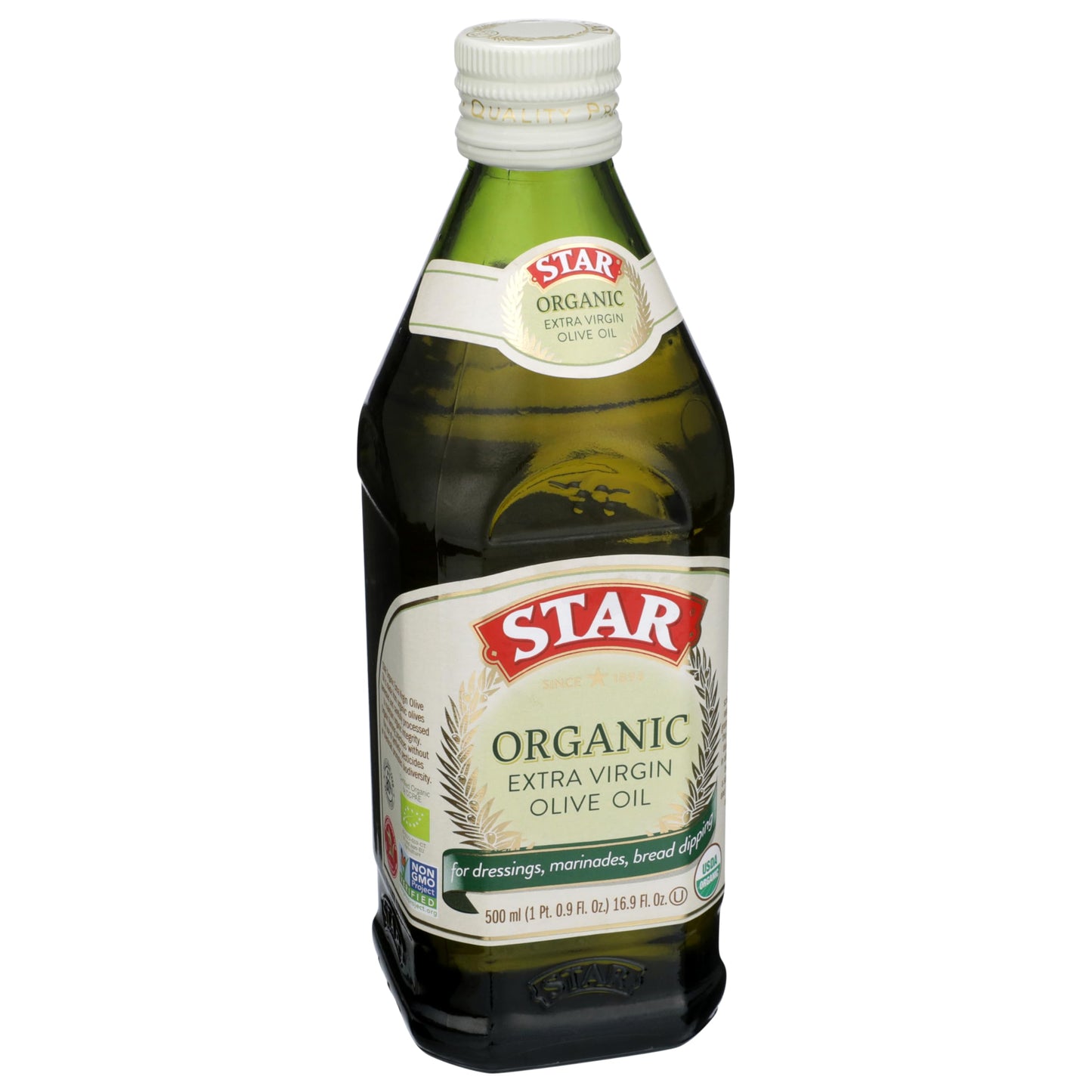 STAR Organic Extra Virgin Olive Oil, 16.9 Oz, Rich Fruity Flavor, Ideal for Dressings and Marinades