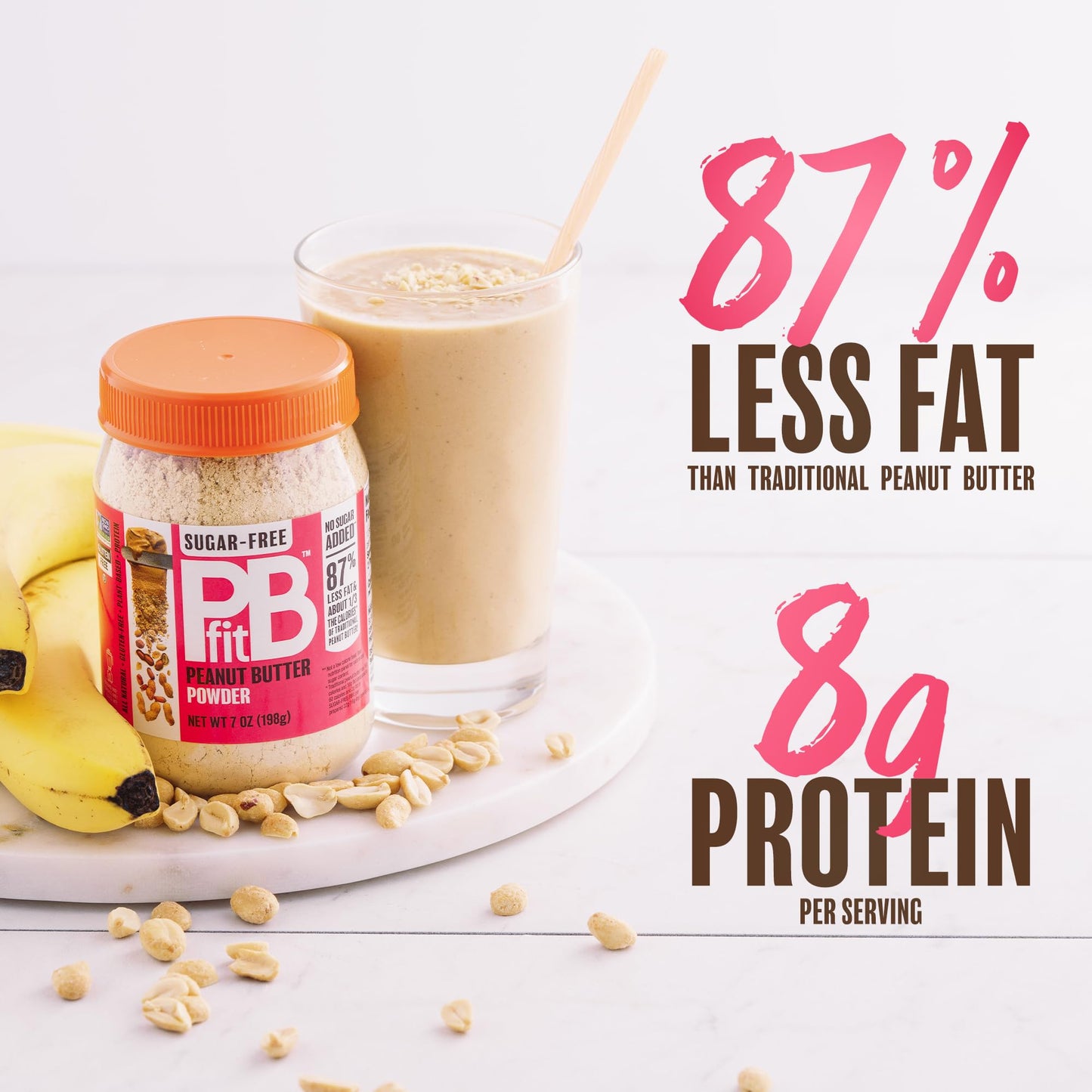Pbfit No Sugar Added Peanut Butter Powder, Powdered Peanut Butter Spread From Real Roasted Peanuts, 8G Protein, Made With Erythritol And Monk Fruit, 13 Ounce (Pack Of 1)