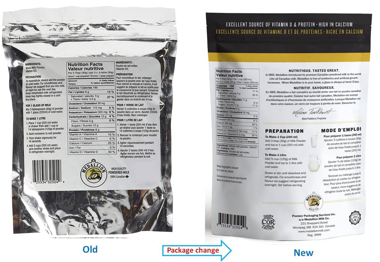 Medallion Brand Whole Milk Powder - 500g Dried Milk from Canada, Free of   s, Model 62553432504