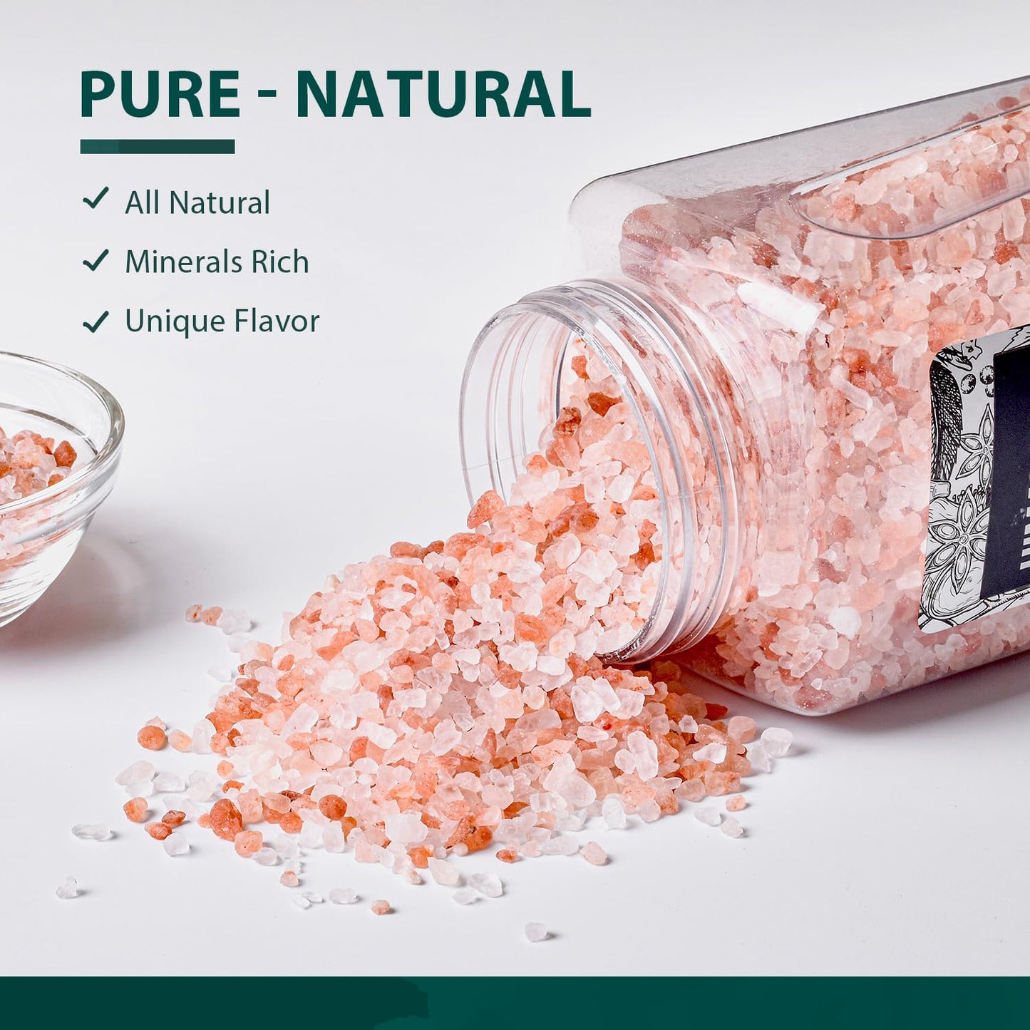 Soeos Himalayan Salt - Coarse Grain, 20 oz, Himalayan Pink Salt, Pure Rock Salt for Grinders and Salt Mills, Kosher & Natural Ce