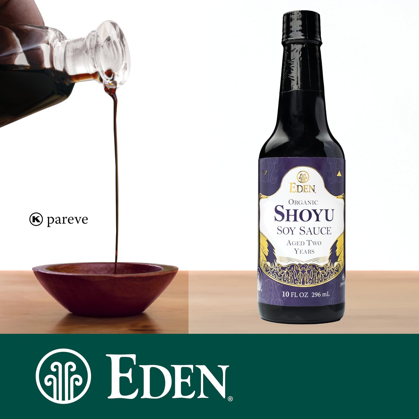 Eden Organic Shoyu Soy Sauce (*New*), Artisan Brewed In Japan, Aged 2 Years In Hundred-Year-Old Cypress Wood Barrels, 10 Fl Oz (