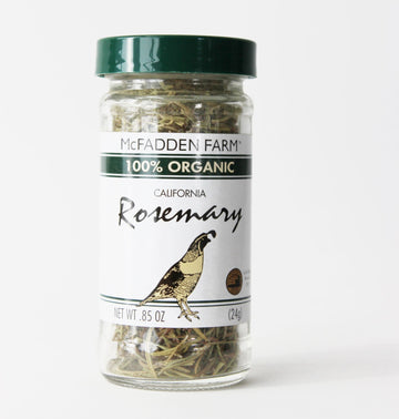 McFadden Farm Organic Rosemary, Dried Culinary Herb, Grown and packed in the U.S.A., 0.85 oz. in glass jar