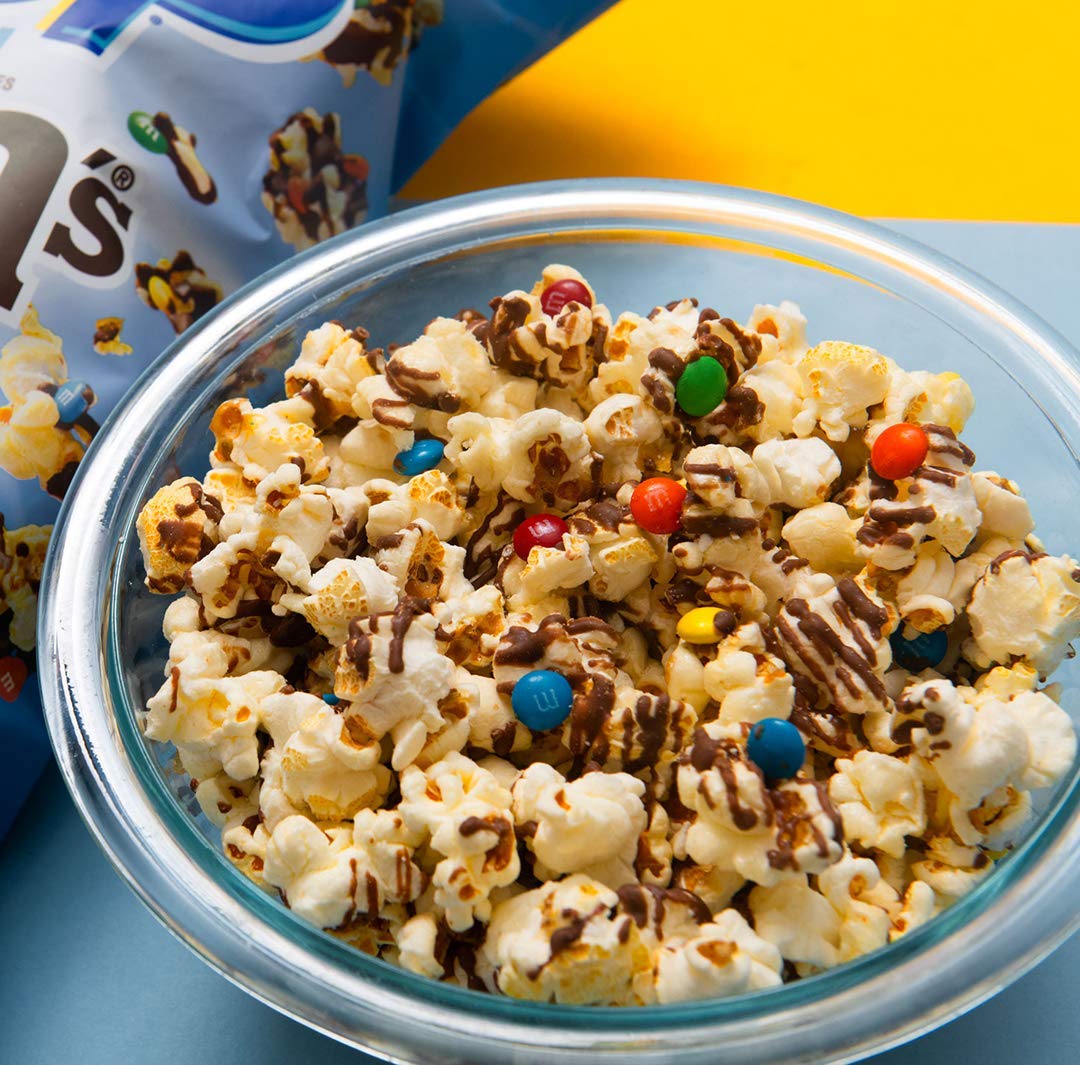 CANDY POP M&M Minis Candy Coated Popcorn (5.25oz bags) Made with Real M&M MinisCandy Pieces - Pack of 6