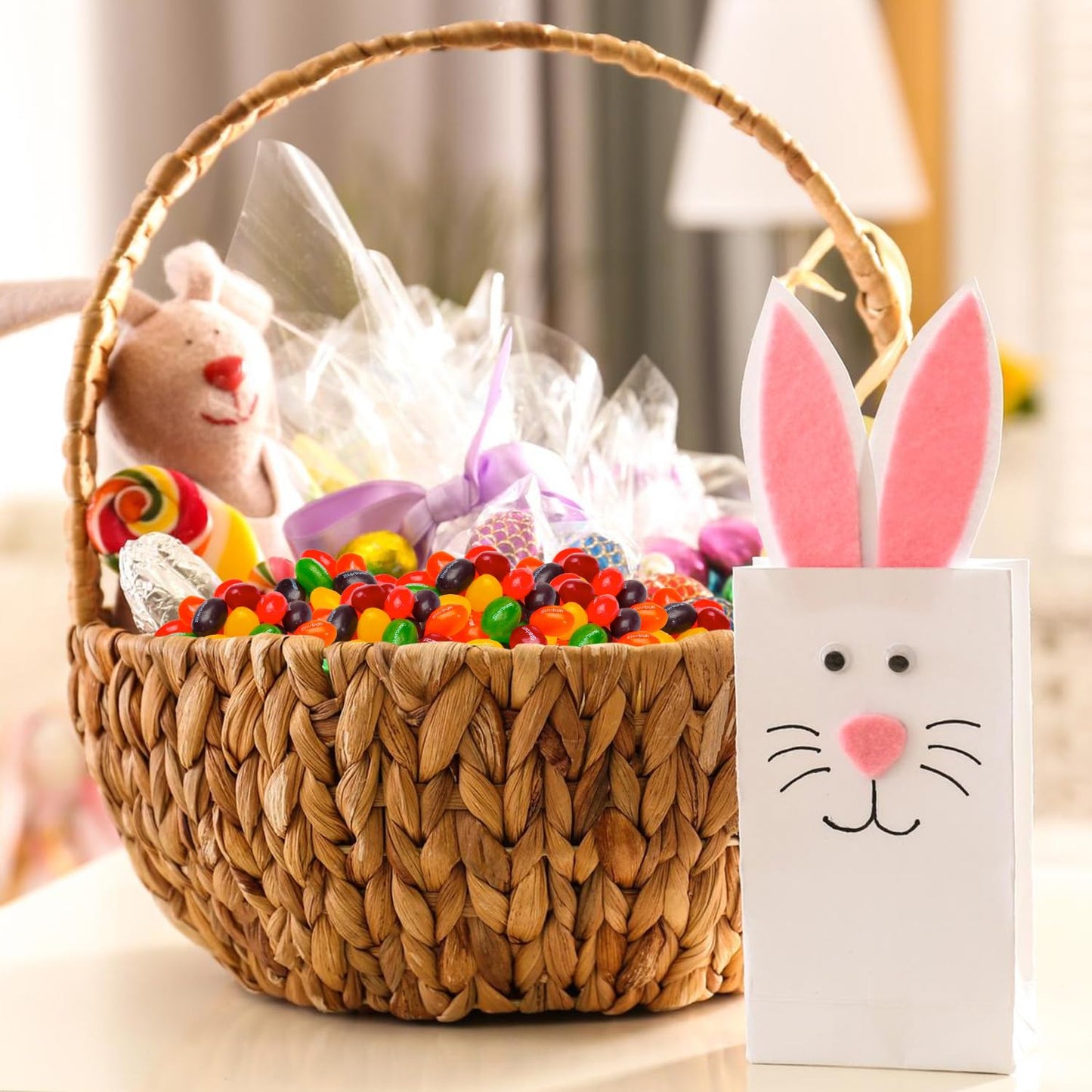 Bulk Jelly Bean Candy Large Bucket - 54oz Assorted Fruity Flavors, Soft, Chewy JellyBeans Bulk Resealable Jar for Easter Baskets