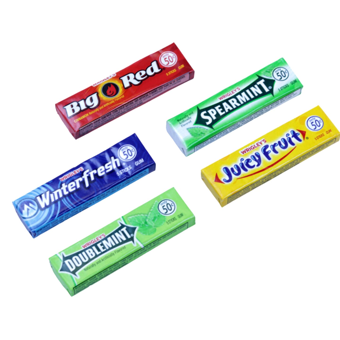 Wrigley'S Chewing Gum Assortment 40 Packs - 8 Packs Of Each (5 Flavors) Doublemint, Spearmint, Juicy Fruit, Big Red, Winterfresh