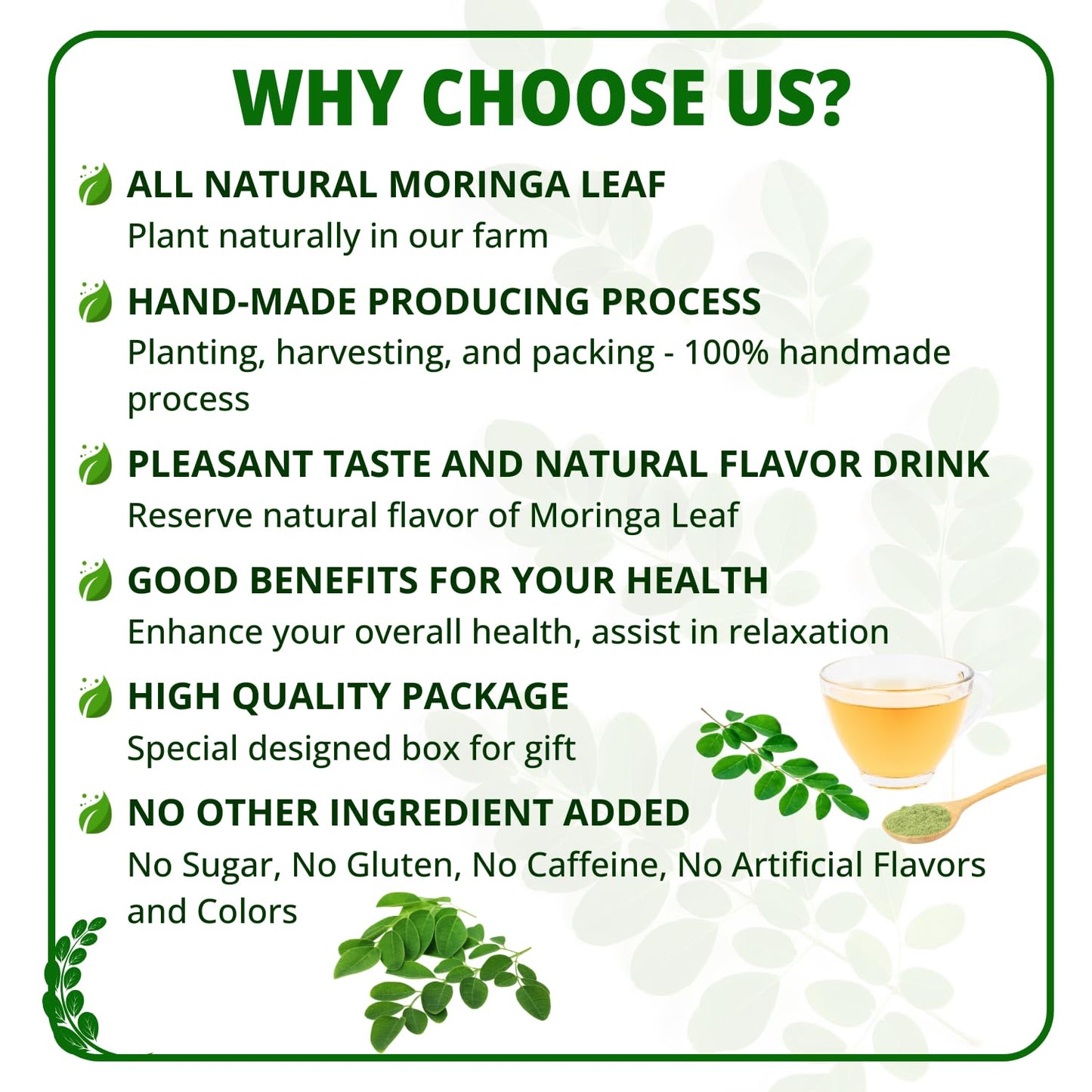 VIDA FARM Moringa Tea Bags, 100% Natural, Caffeine-Free, Vegan, 125 Count