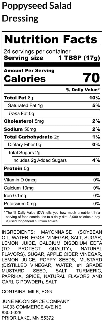 Poppyseed Salad Dressing | Crafted In Small Batches | 12 Fluid Ounce Bottle With Flavor Lock Cap | Premium | Classic Poppyseed S