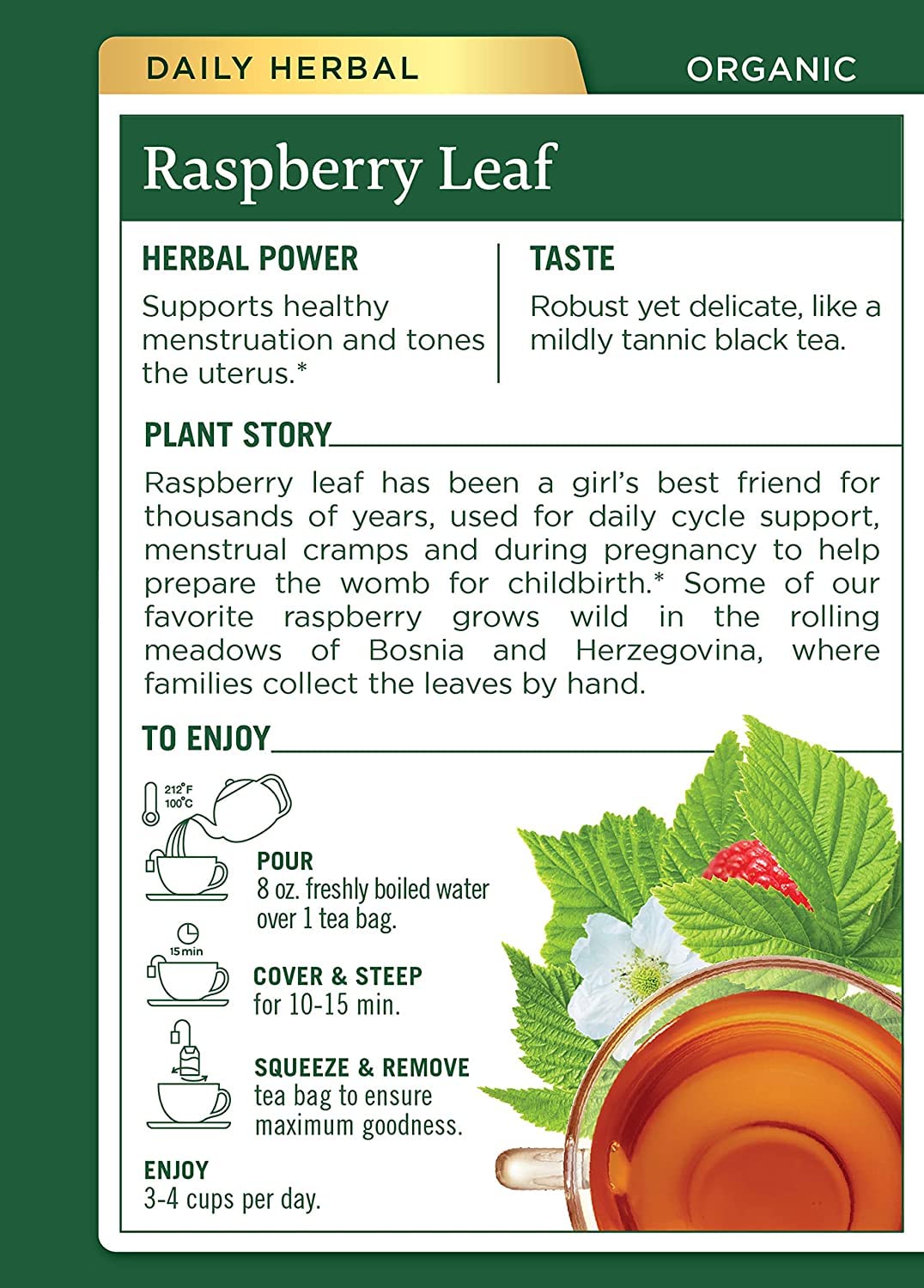 Organic Raspberry Leaf Tea 16 Bags, Traditional Medicinals Teas(2 Pack)