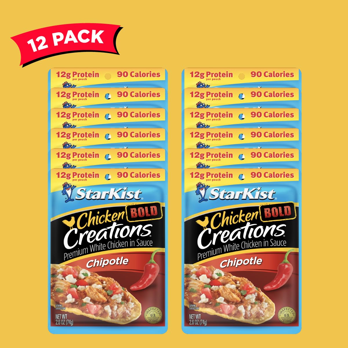 StarKist Chicken Creations Chipotle Pouch, 2.6 oz, Pack of 12