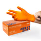 Lanon 8Mil Orange Disposable Nitrile Gloves, Mechanic, Heavy Duty, Food Safe, Latex Free, Powder Free, Fully-Diamond Textured, L